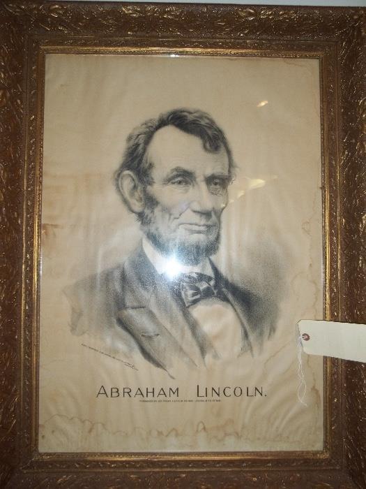 Large Antique 1913 Abraham Lincoln Print