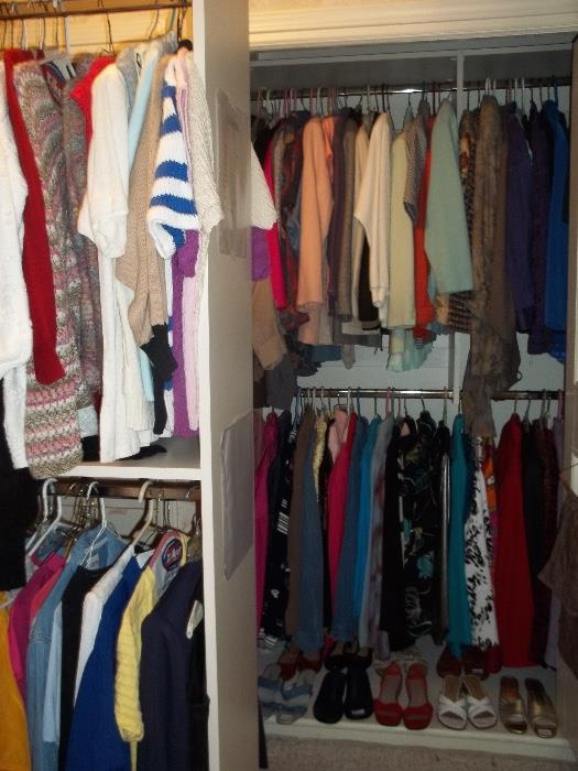 Ladies walk-in clothing closet