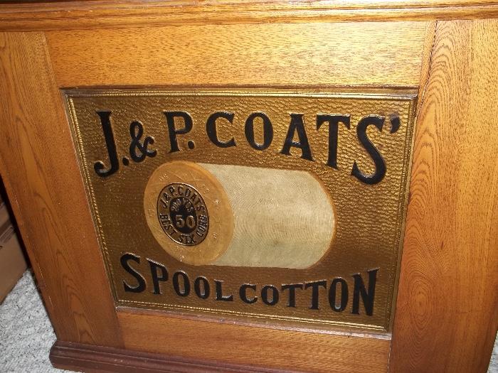 Back of vintage spool cabinet