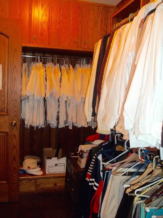 Men's clothing in the walk-in closet
