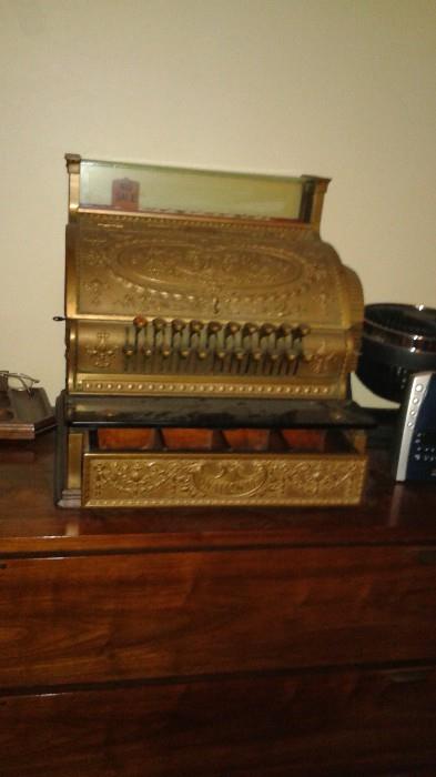 Antique Brass National Cash Register