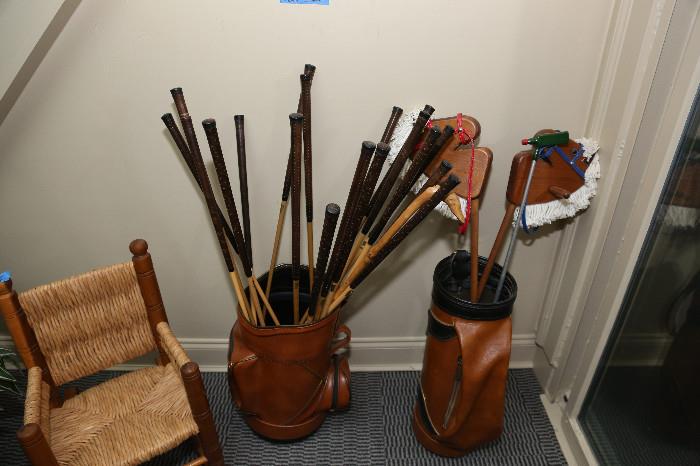 Antique wooden clubs....I played with these as a kid.