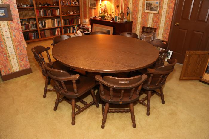 This large table and 8 matching chairs was at our beach home.  Perfect for poker, girls night out or family gatherings. 