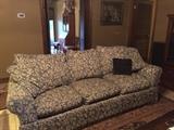Blue and cream comfy sofa