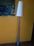 Stowe Vt Artisan Floor lamp with chrome legs and stone $250.00