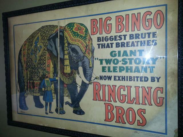 Big Bingo Ringling Bros Litho $65.00