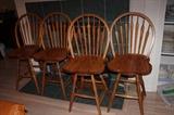 Solid oak bar stools