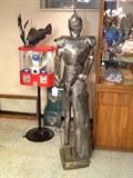 Knight in armor. Coin operated double head candy/gum machine