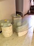 3 glass top tables