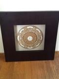 Beautiful jade plate inside shadow box frame (unused)