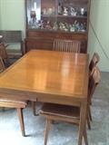 Mid century modern Drexel dining room table with 3 leaves