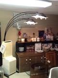 Massive 4 arm iron floor lamp