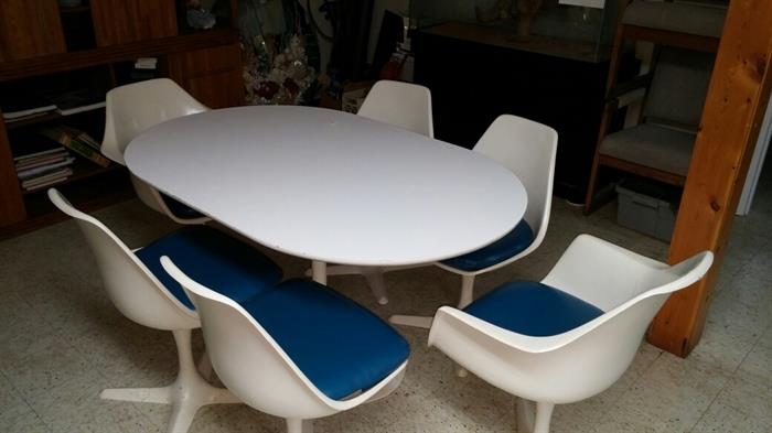 Burke Inc. tulip table with 6 chairs