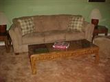 Sofa, Coffee Table, Ottoman, End Table & Lamp