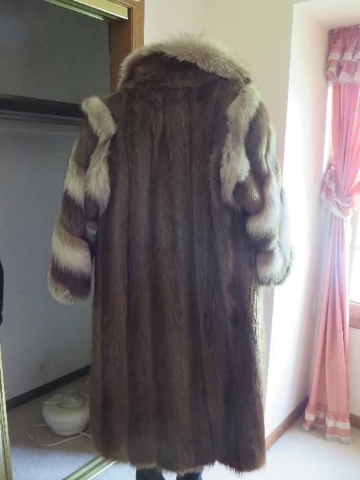 mink fox full length coat