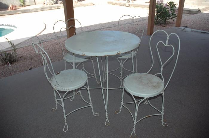 Vintage "Ice Cream Parlor" Table & Chairs