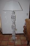 Mid Century Lucite Spiral Stacked Lamp