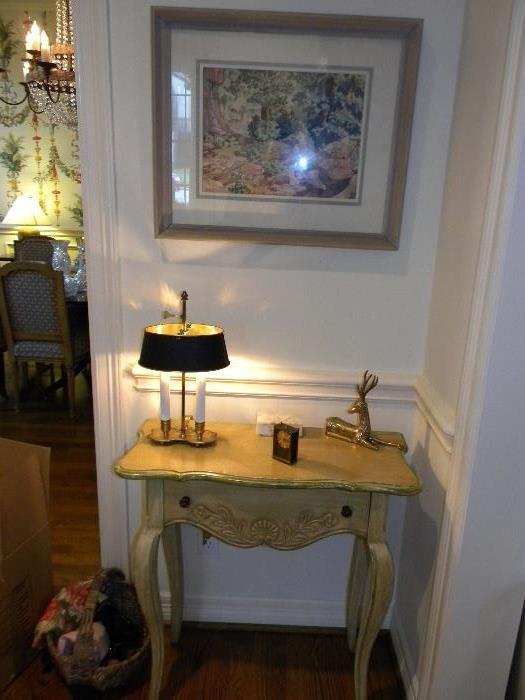 1940's era watercolor neat faux painted table