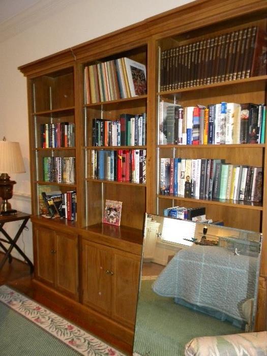 walnut bookshelves