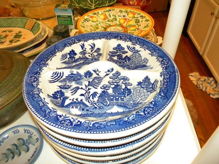 blue willow chop plates