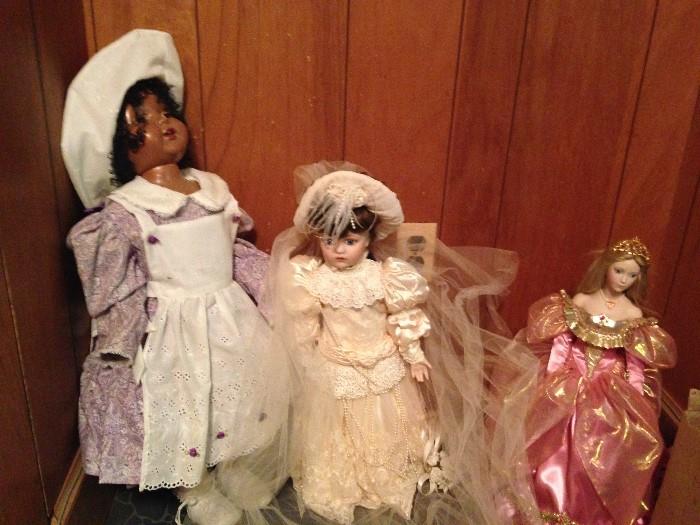 large collection of dolls.