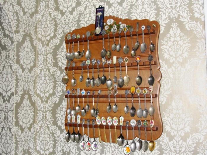 Collection of souviner spoons.