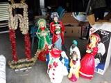 Lite-up Christmas decorations.