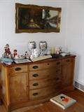 Curved front buffet Unsual print in vintage frame.