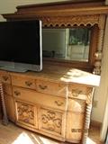 ANTIQUE OAK BUFFET CABINET