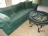 GREEN VELOUR SOFA