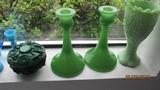 VINTAGE JADEITE CANDLESTICKS