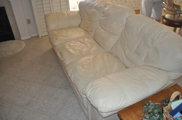 lane leather sofa, love seat and chair