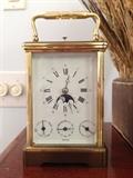 Le'pee, day, date, moon phases carriage clock