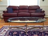 Glass Top Brass Coffee Table