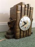 Lanshire Synchroneous Time Book End Clock with Eagles