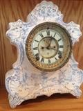 Ansonia Porcelian Clock with Dutch Scene pat 1891