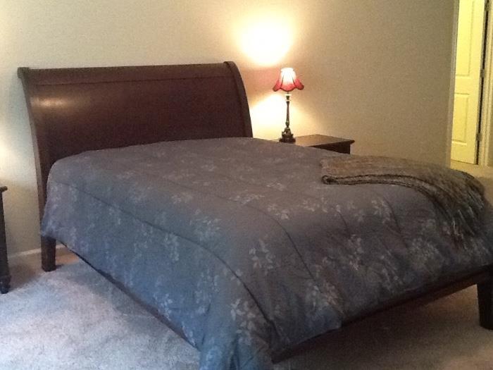 Queen sized Pottery Barn sleigh bed