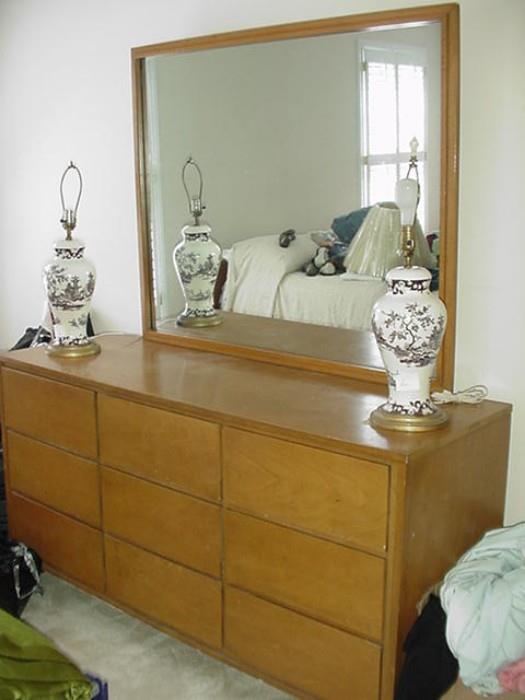Mid-century dresser and mirror