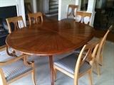 Custom design Michael Mueller table 78 x 60 x 31 with 2 18" leaves to extend the length Chairs not for sale