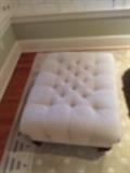 Tufted ottoman on wooden bun feet - sorry for the blurry photo we will update!