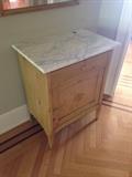 Pine with marble top chest