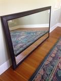 gorgeous mirror with beveled glass hangs horizontally or vertically
