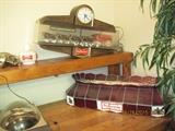 Budweiser pool table light and Clydesdale wagon clock