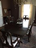 Matching Ethan Allen Dining Table and 6 Cushion Chairs...in Excellent condition!