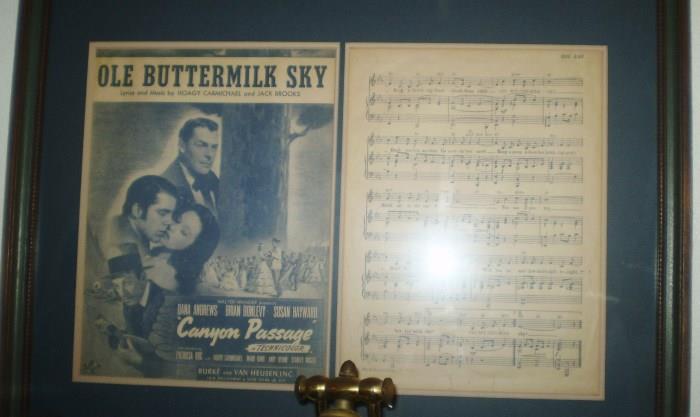 matted and framed Ole Buttermilk Sky music