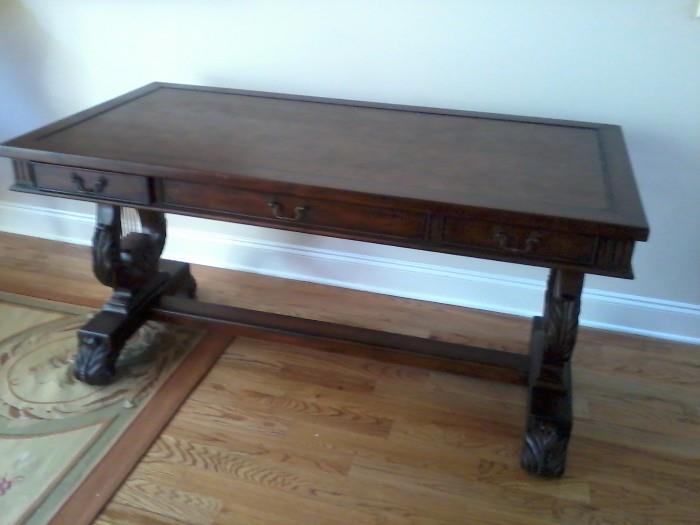 Exquisite victorian desk with leather top