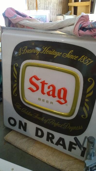 LARGE Stag beer sign/light (51" x 51")