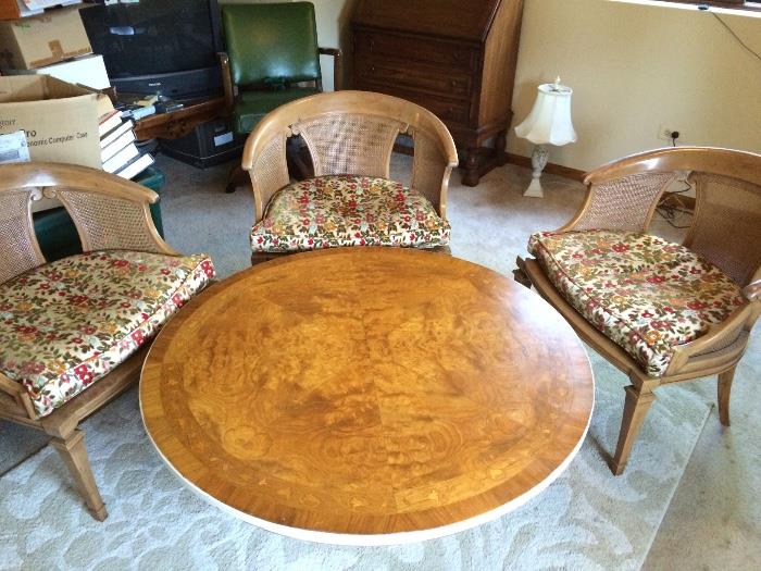 Vintage Coffee Table and 3 Chairs