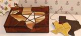 texas themed glass & wood items