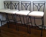 metal barstools with upholstered seats (still in plastic)